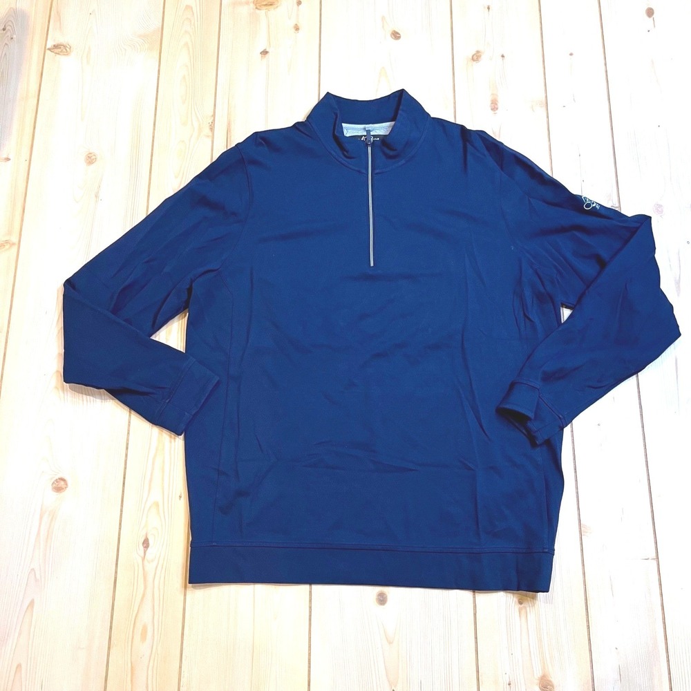 Adidas adiPure Mens Navy Blue Quarter Zip Pullover Golf‎ Sweater Large HC 1928
